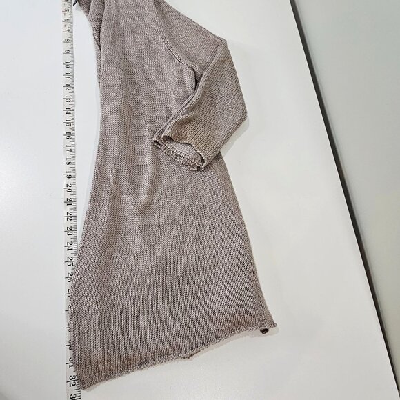 Eileen Fisher Cardigan Womens M Platinum Shimmer Linen Blend Open Front READ - Picture 8 of 8
